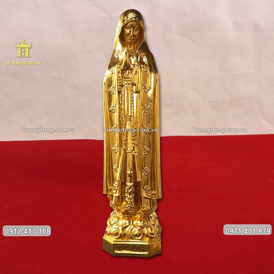 Tượng Đồng Đức Mẹ Maria Mạ Vàng 24K Cao Cấp